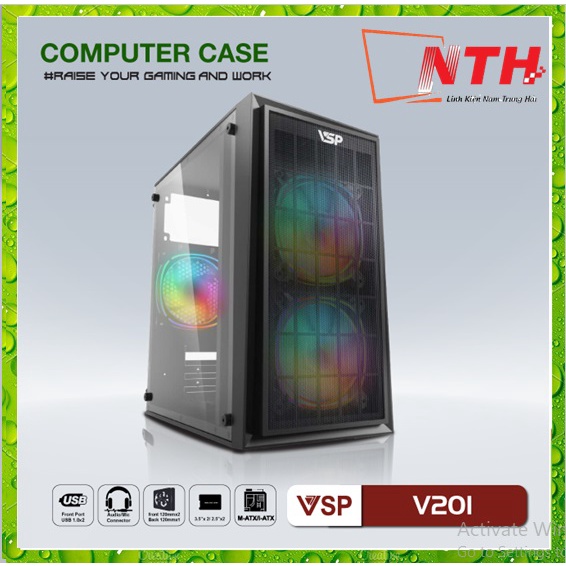 Case VSP V201 (Chuẩn mATX) - Nắp Hông Trong Suốt