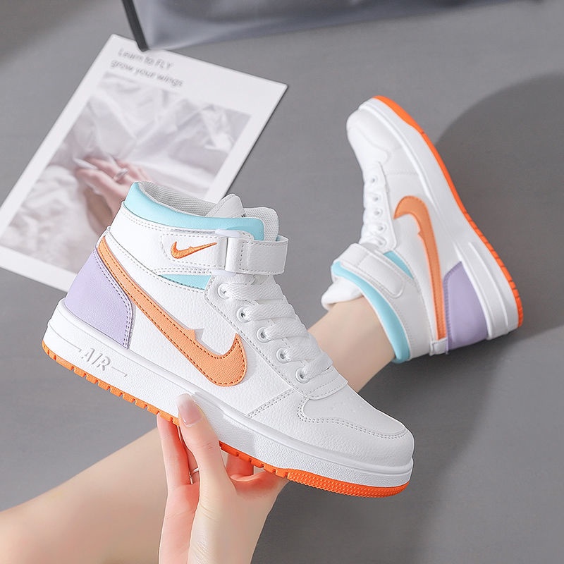 Giày thể thao Air Force One cổ cao thoáng khí 2021 Aj1 32-40 yard cho nữ