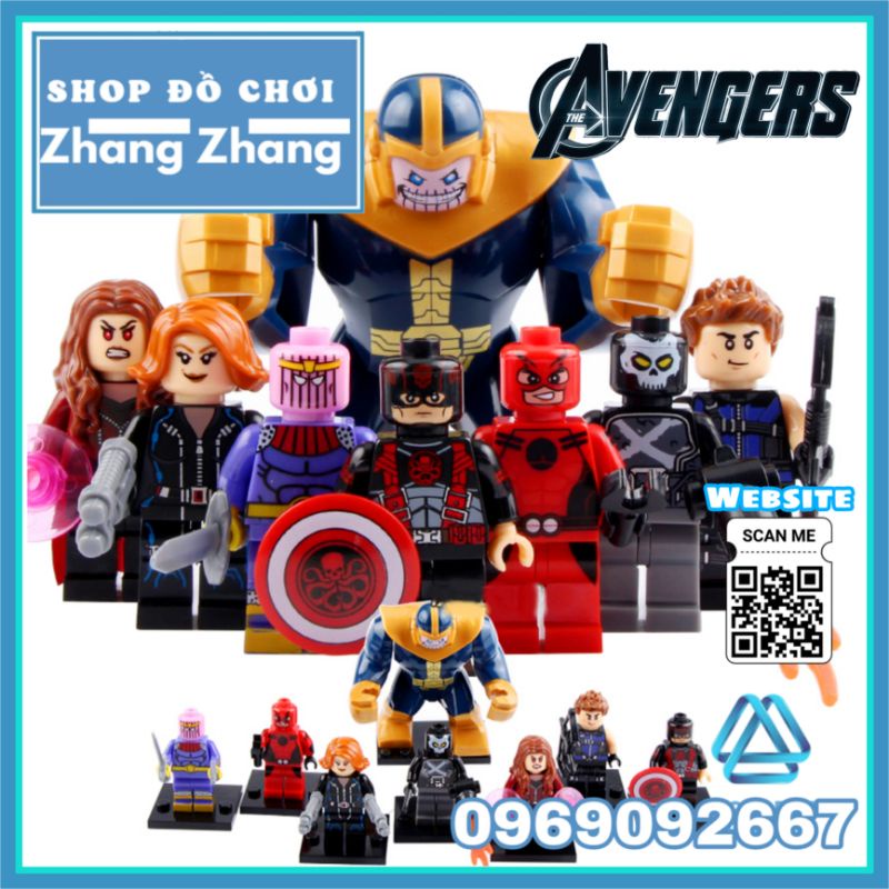 Đồ chơi Xếp hình Giant Man gồm Baron Zemo - Scarlet Witch - Cross Bone Hawkeye - Black Widow MiniFigures Xinh X0110