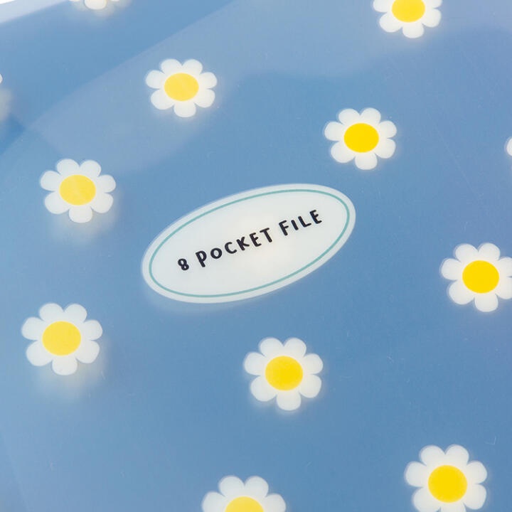 Bìa Đựng Tài Liệu ARTBOX Hàn Quốc Họa Tiết Hoa Cúc 8 Ngăn Xinh Xắn