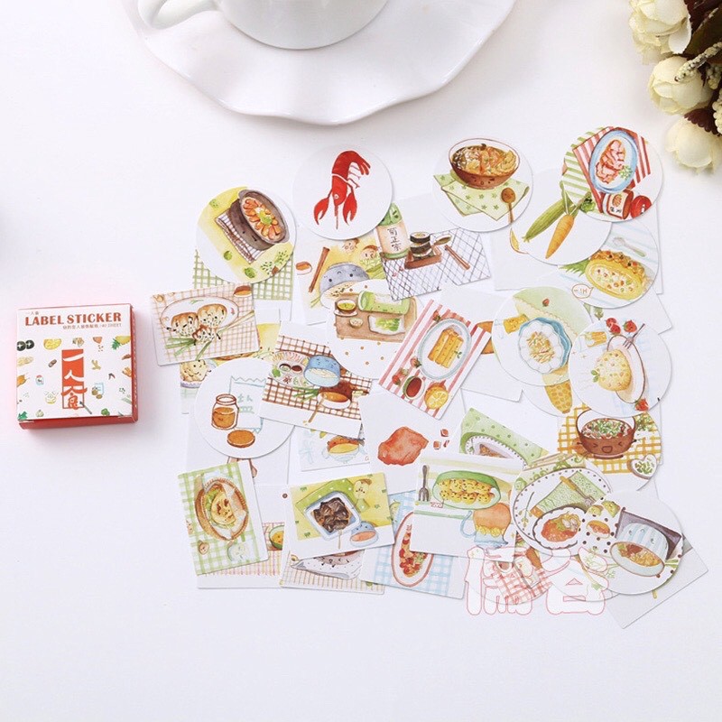 Set 40 sticker dán phong cách đa dạng trang trí sổ tay bullet journal