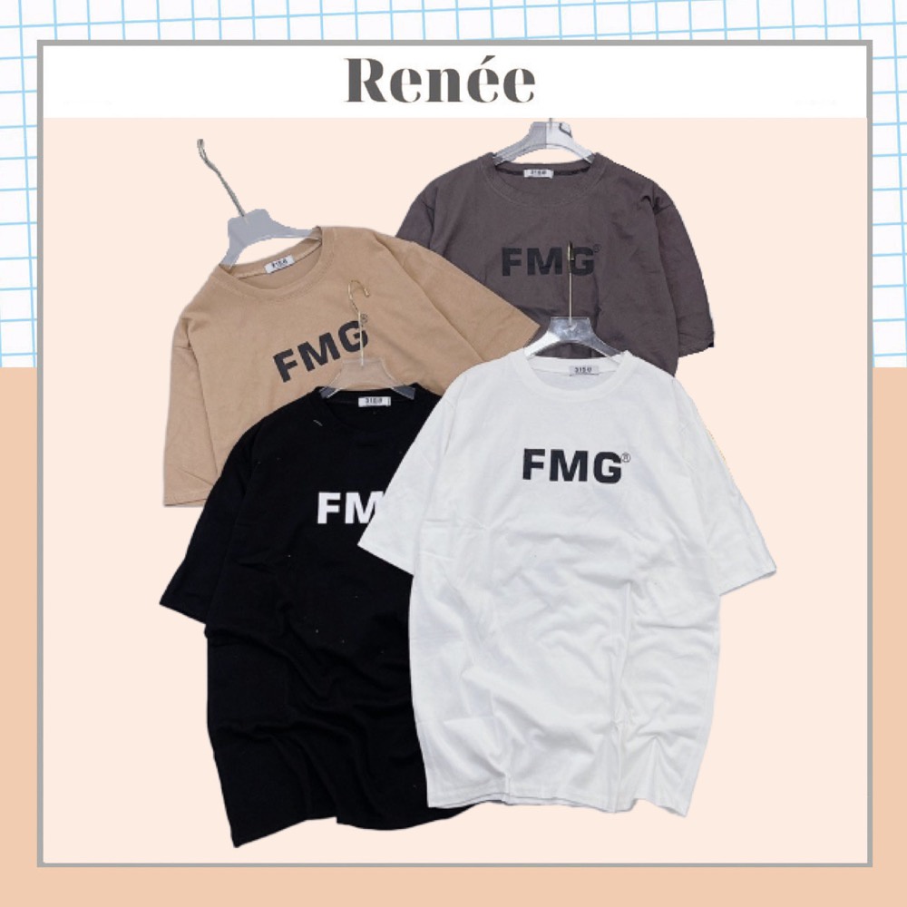 Áo thun unisex Renee Áo phông form rộng tay lỡ dáng giấu quần chữ FMG - AT01