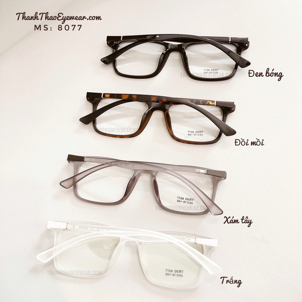 Gọng Kính Cận Vuông Nam Nữ Nhựa Dẻo V8077- THANHTHAO EYEWEAR | BigBuy360 - bigbuy360.vn