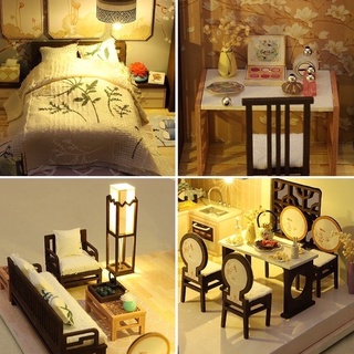 Mô hình DIY Căn phòng cổ điển (Kèm mica, keo, đèn)