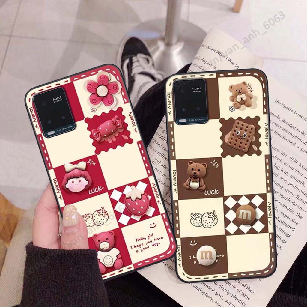 Ốp lưng Vivo Y21 / Y21s / Y33s hình gấu, kẹo dễ thương cute