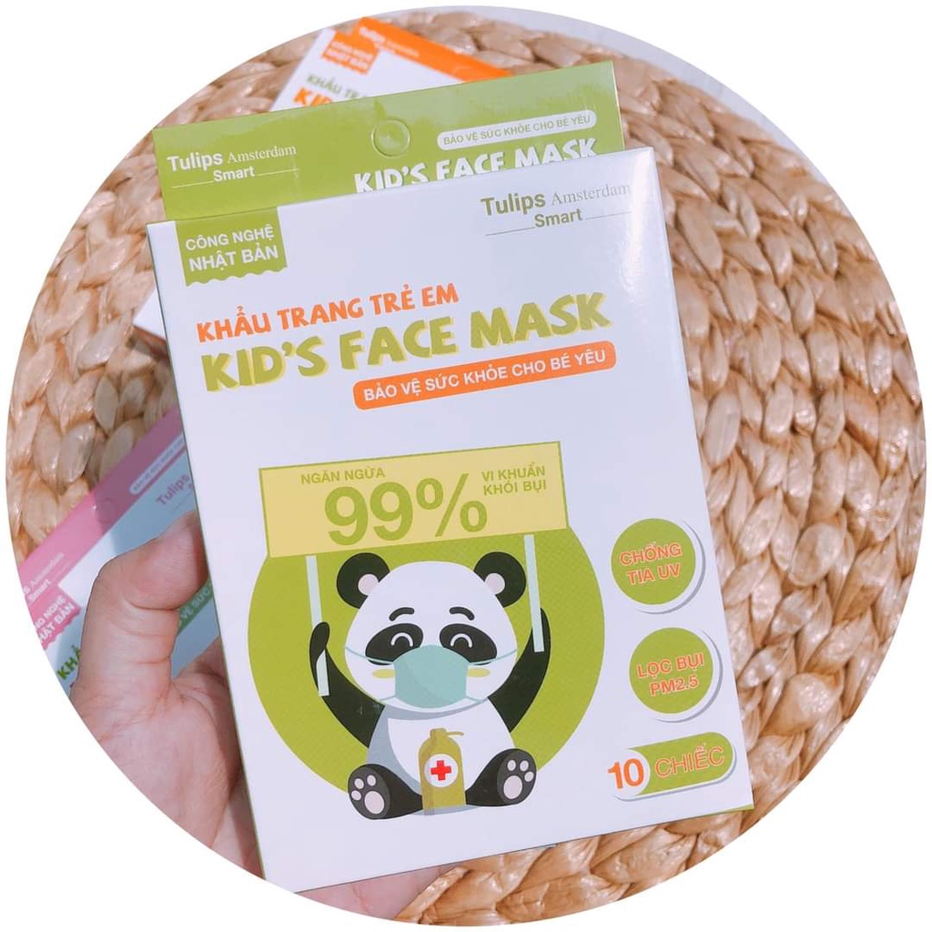 Chính hãng - Khẩu trang 3D trẻ em Tulips sử dụng công nghệ dập nhật ( 3D mask kids ) - Mẫu mới