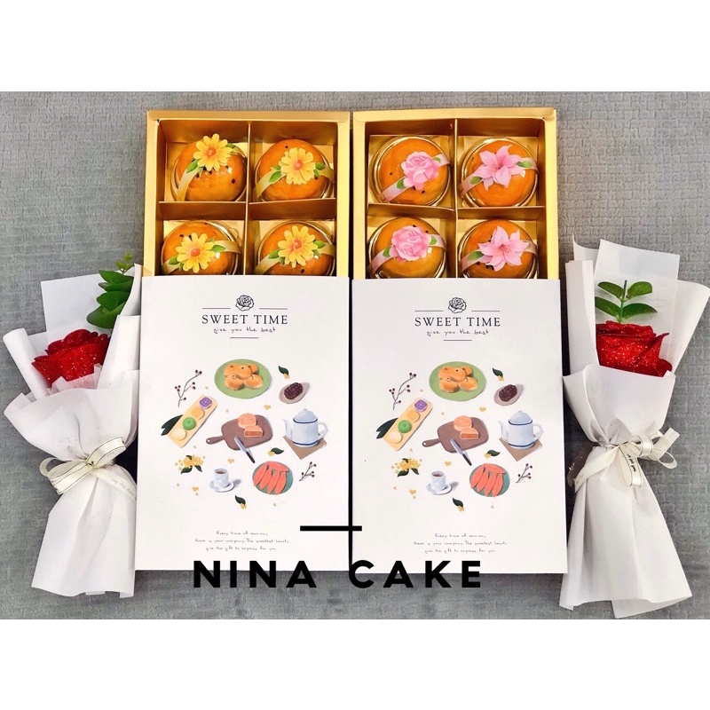 Hộp Bánh Nướng Mochi Trứng Muối Handmade Ngàn Lớp Đài Loan - Quà Tặng Ý Nghĩa