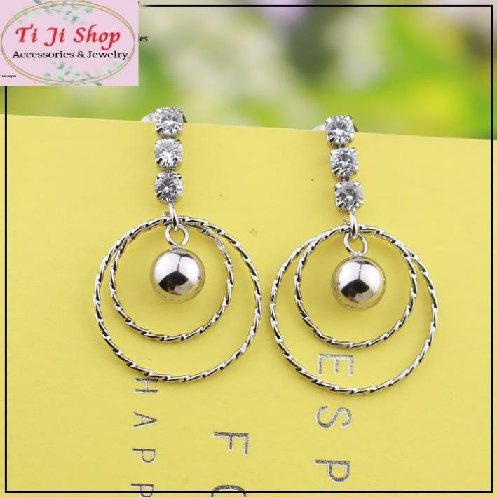 BÔNG TAI NỮ INOX TÒN TEN CÓ BI