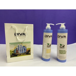 [Đáng Mua]  Dầu Gội-Dầu Xả Diva Xanh 750ML Phục Hồi Và Giữ Màu Nhuộm Mẫu Mới