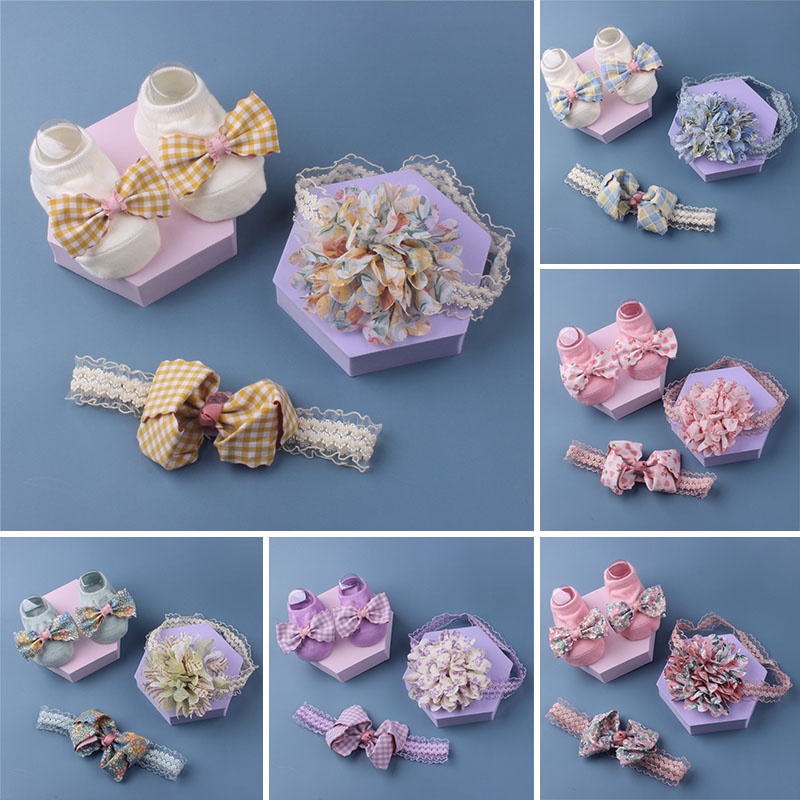 Set 3 Băng Đô Đính Nơ / Hoa Xinh Xắn Dành Cho Bé Gái