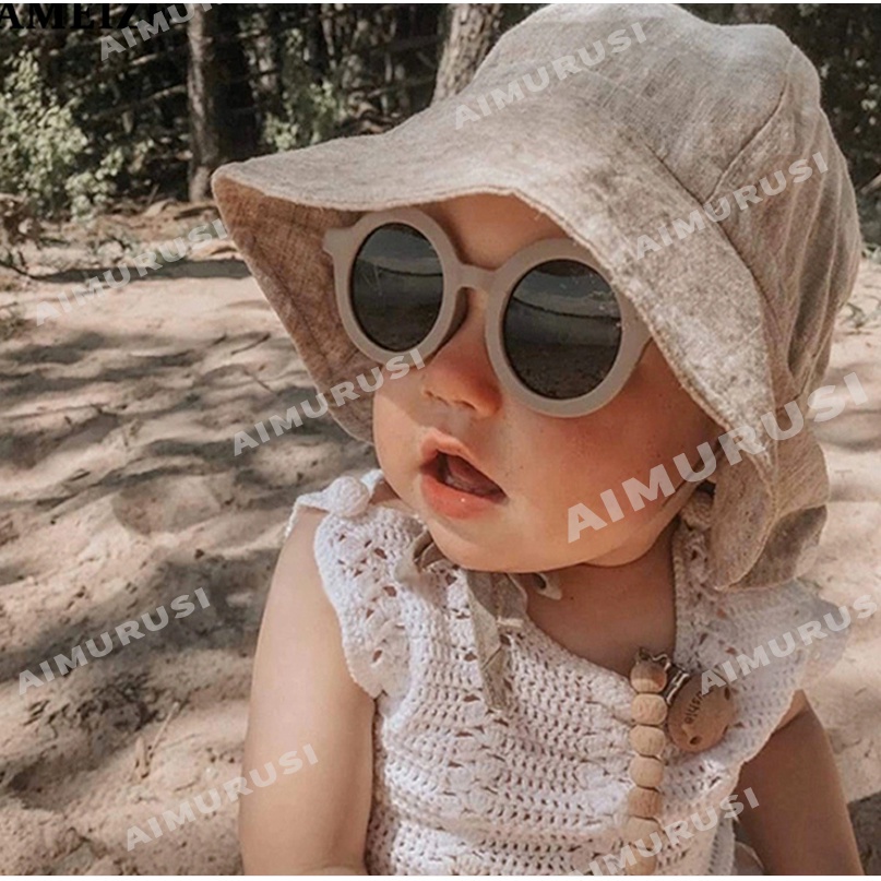 Kính mát gọng tròn chống tia UV400 thời trang Hàn Quốc đáng yêu cho bé 3-13 tuổi