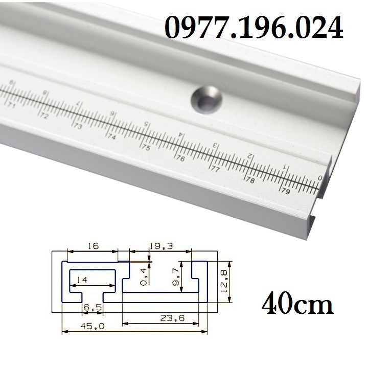 Thanh ray trượt bàn cưa in thước đo 40-50-60-80-100-122CM