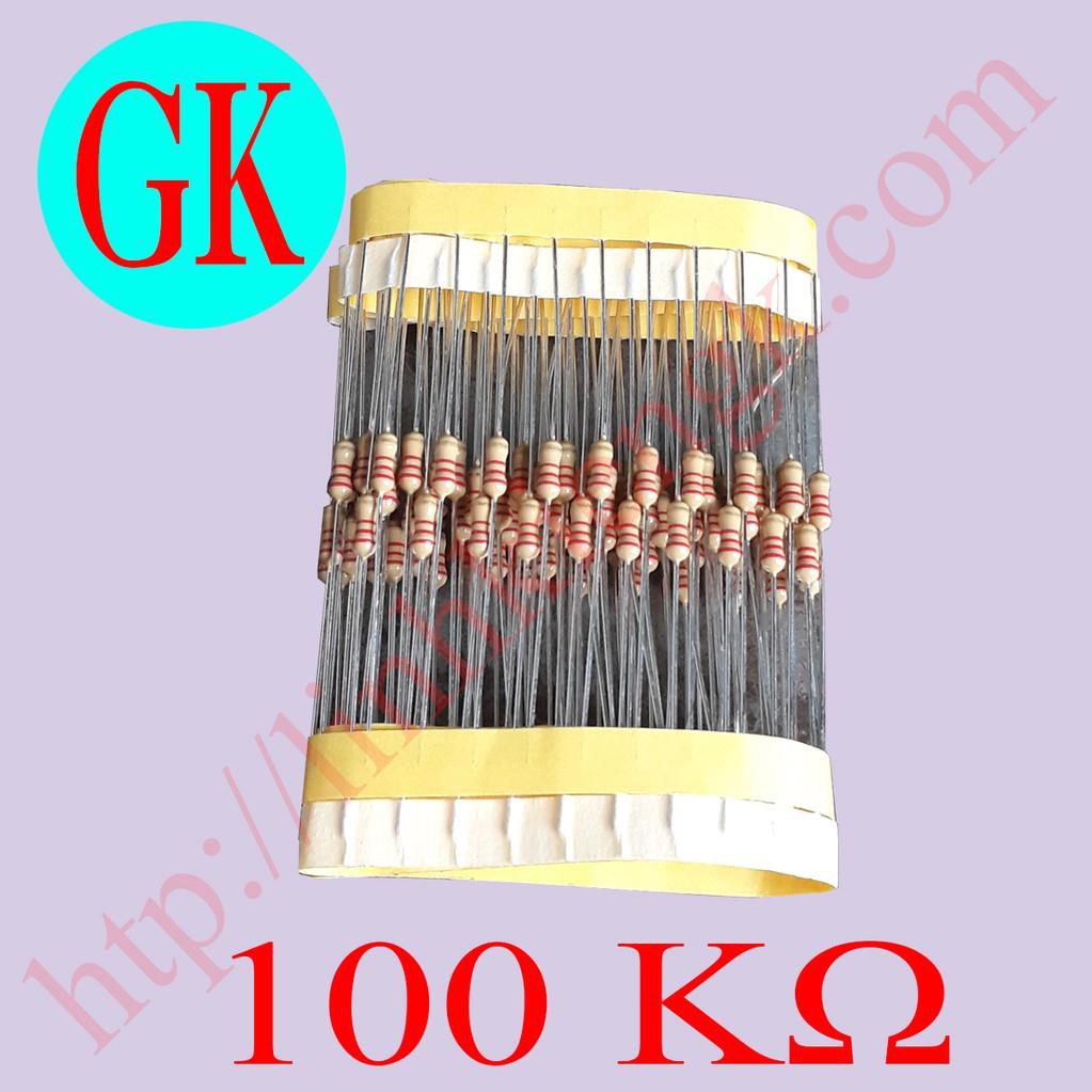 [100 cái] Điện trở 100K ôm 1/4W