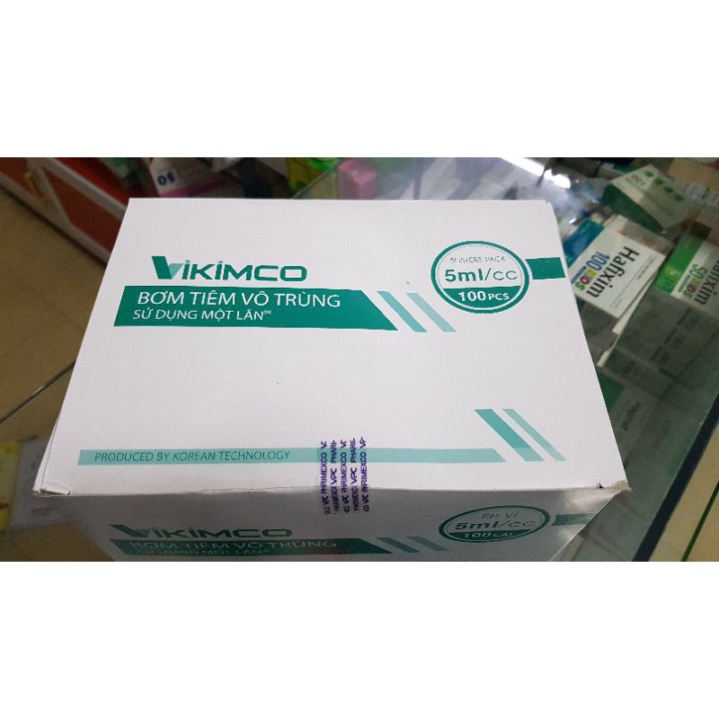 Bơm kim tiêm 5ml Cửu Long Vikimco ( hộp 100 chiếc )