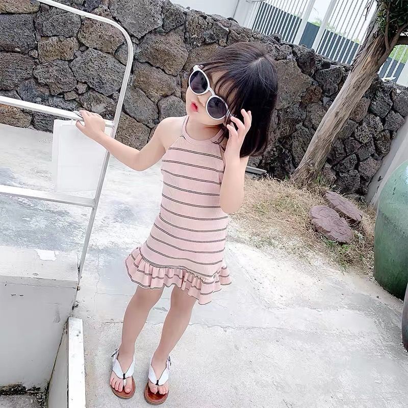 Đầm Yếm Thời Trang Mùa Hè Xinh Xắn Dành Cho Bé Gái 1-6 Tuổi