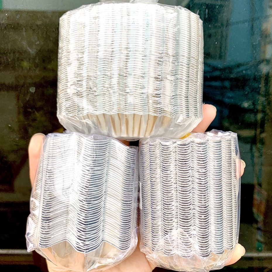 Combo 50 Khuôn nhôm làm bánh bò, bánh da lợn, bánh tart, rau câu nhiều mẫu - Size to