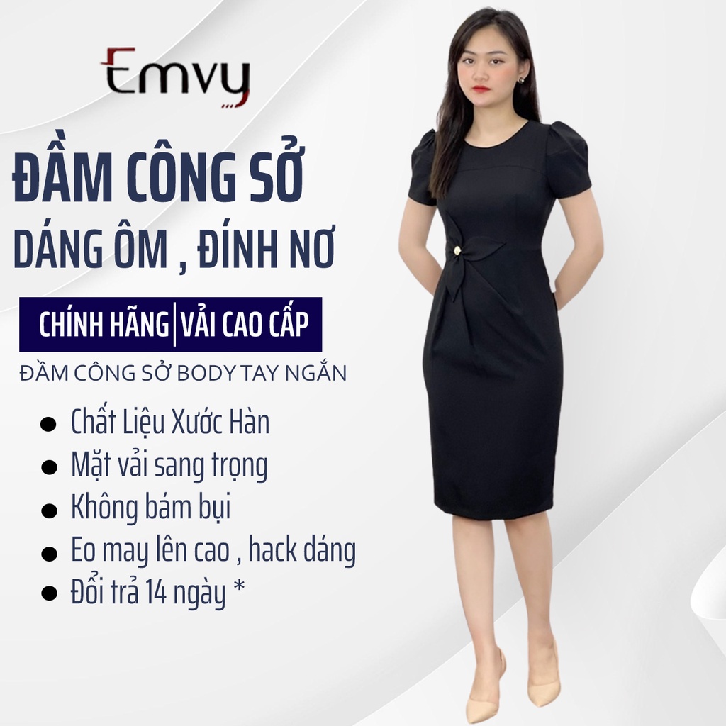 Đầm công sở thiết kế, chất liệu xước hàn, dày dặn, thoáng mát B76 Emvy