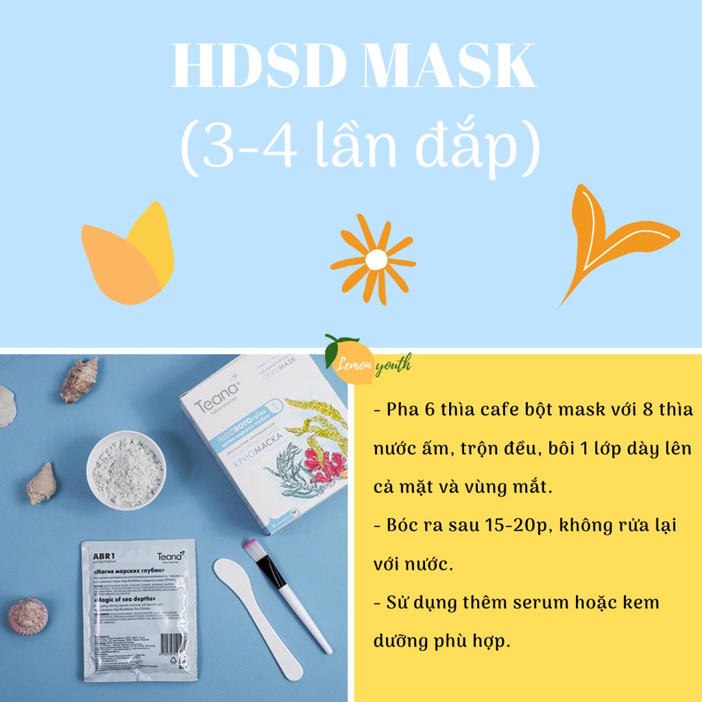 Mặt nạ dẻo 🌊TEANA Algobotox Relax💧Nuôi dưỡng tái tạo làn da