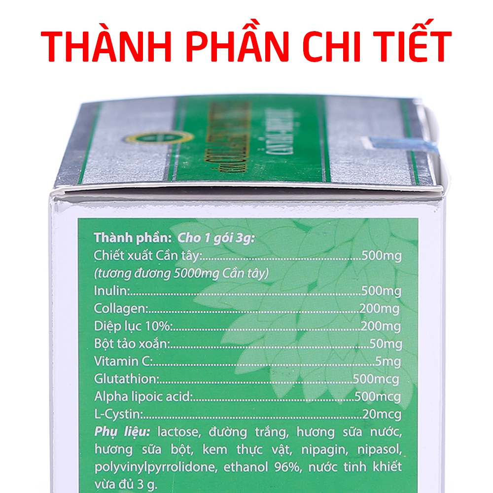 Cốm Collagen Cần Tây Diệp Lục đẹp da, giảm nám sạm da - 30 gói [Cốm Collagen Roxtech Cần Tây Diệp Lục Gói xanh]