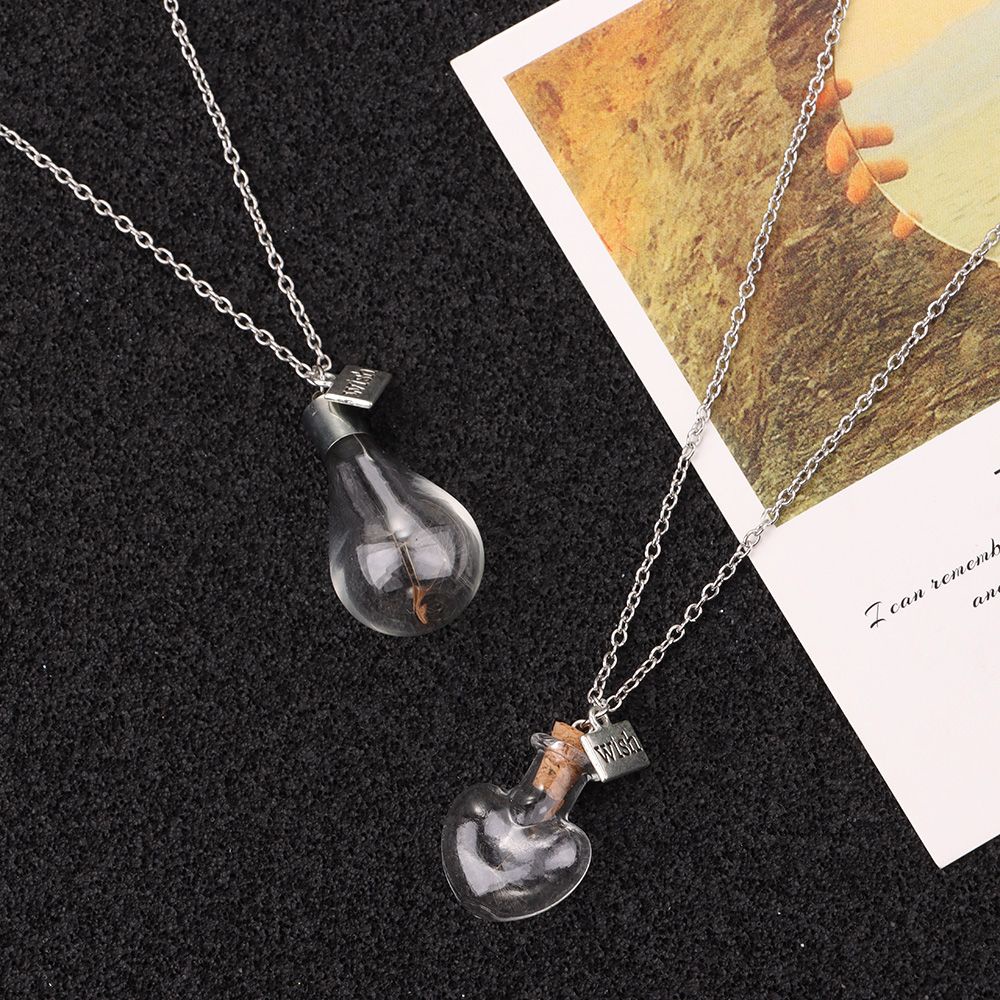 CLEVER DIY Fashion Dandelion Glass Wish Vase Necklace