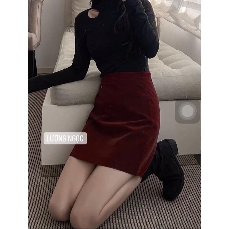 Chan váy vải nhung chữ A trẻ trung | BigBuy360 - bigbuy360.vn
