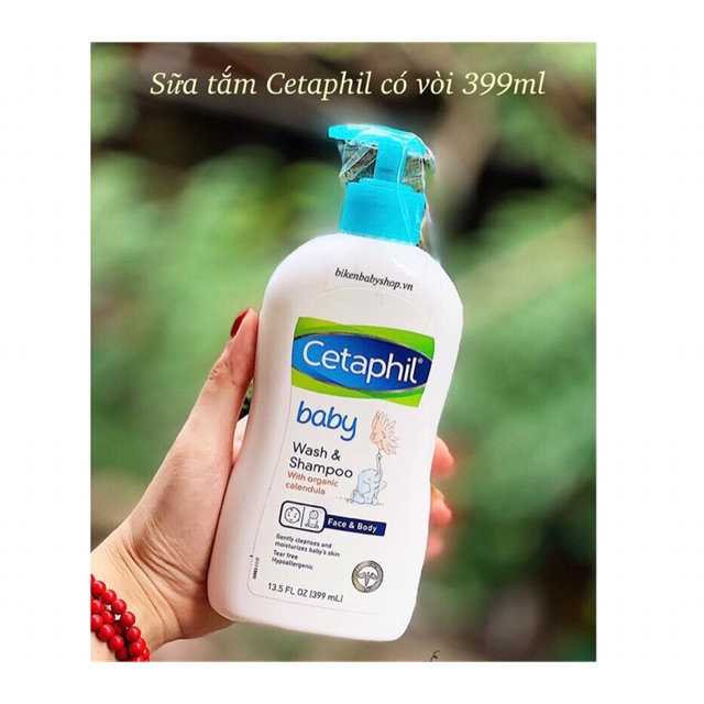 Sữa tắm gội Cetaphil của Mỹ dạng chai 399ml có vòi