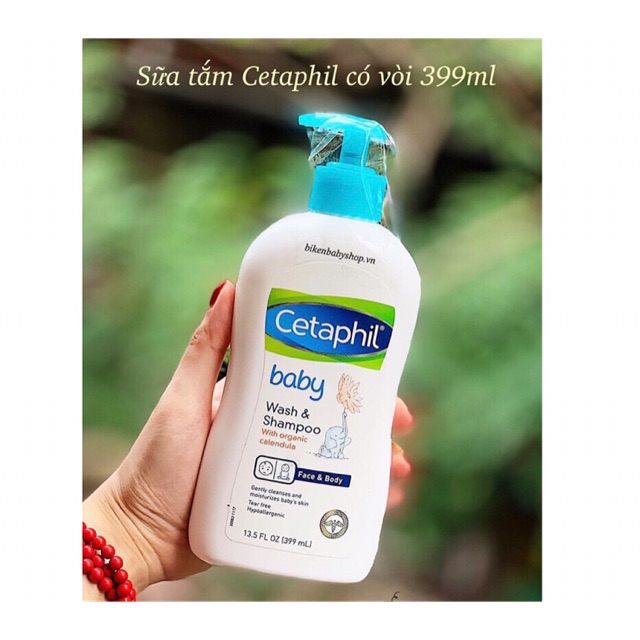 Sữa tắm gội Cetaphil của Mỹ dạng chai 399ml có vòi