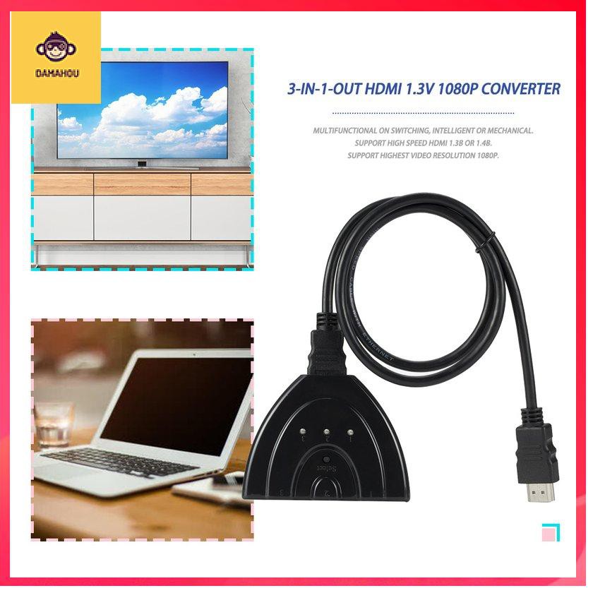 3 IN 1 OUT 1080P Hub V1.3B Bộ chia cáp chuyển mạch HDMI cho HDTV XBOX PS3