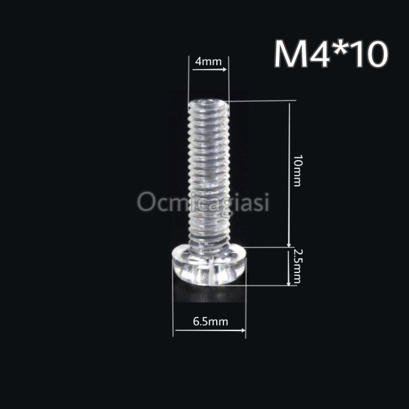 Combo 50 ốc mica ren M4  vặn vít trong suốt