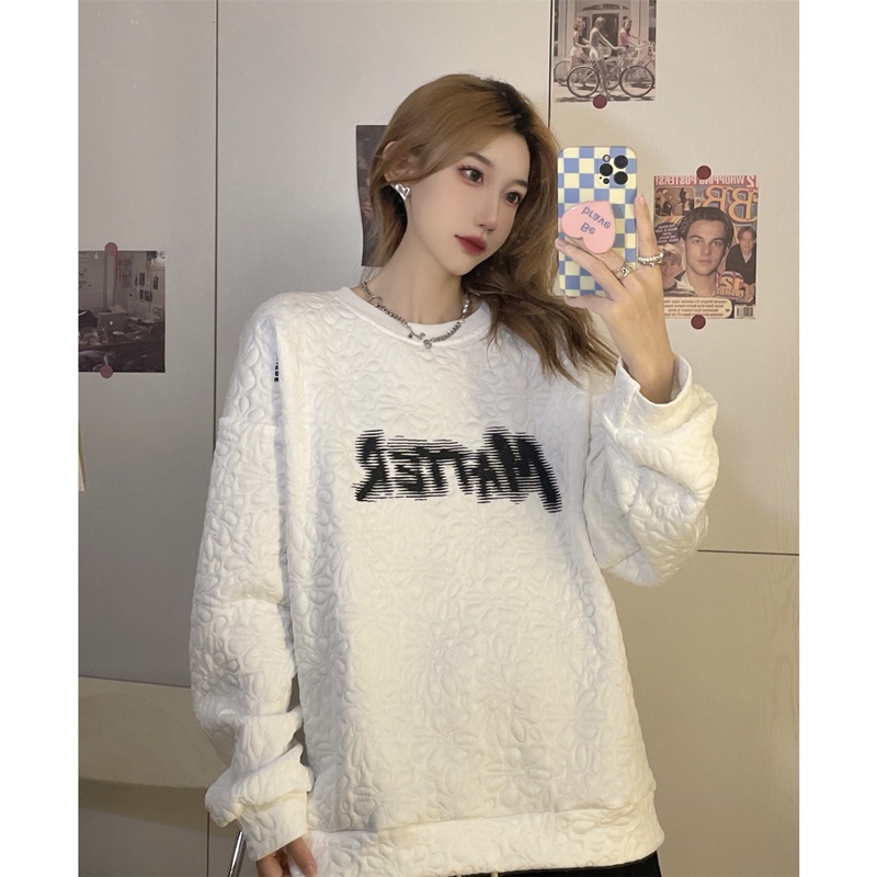 SUXI Áo sweater dáng rộng phong cách mùa thu thanh lịch dành cho nữ