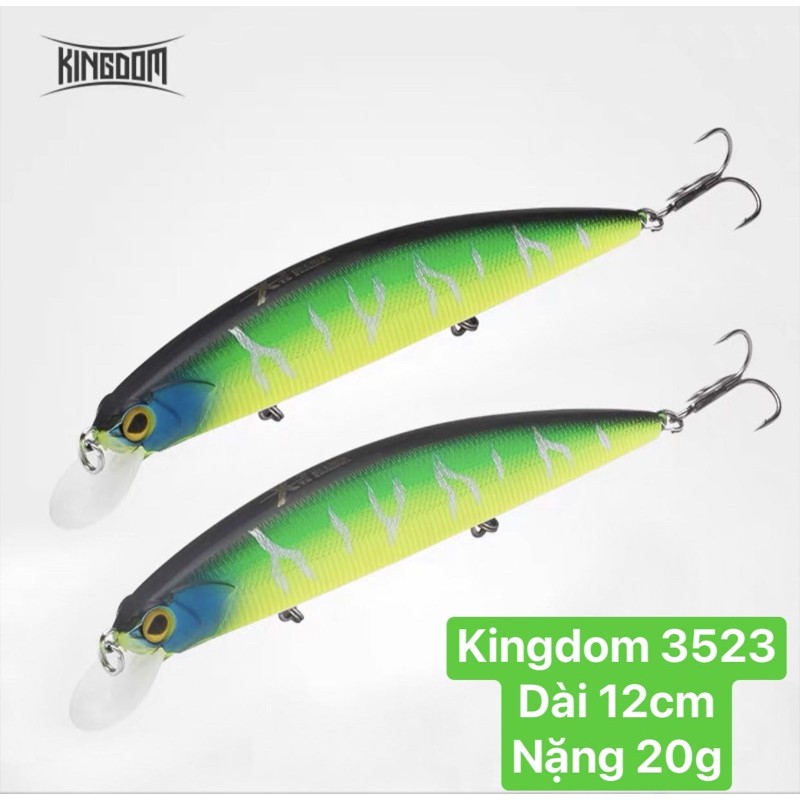 Mồi giả câu cá KINGDOM minnow 3523 chuyên chẽm , hồng , nặng 20g