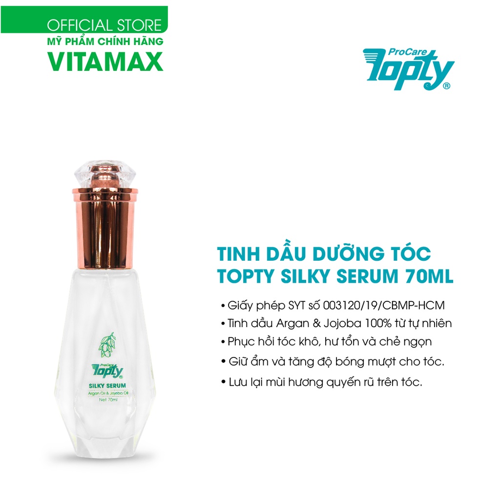 [CHÍNH HÃNG] TINH DẦU DƯỠNG TÓC THIÊN NHIÊN TOPTY 70ml