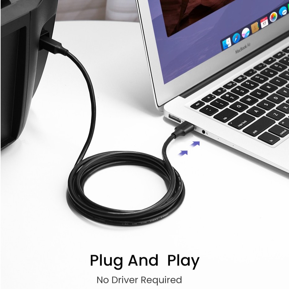 Ugreen Dây Cáp USB 2.0 Loại A Male Sang Type B Male Tốc Độ Cao Cho Máy In Canon Lexmark Epson DAC
