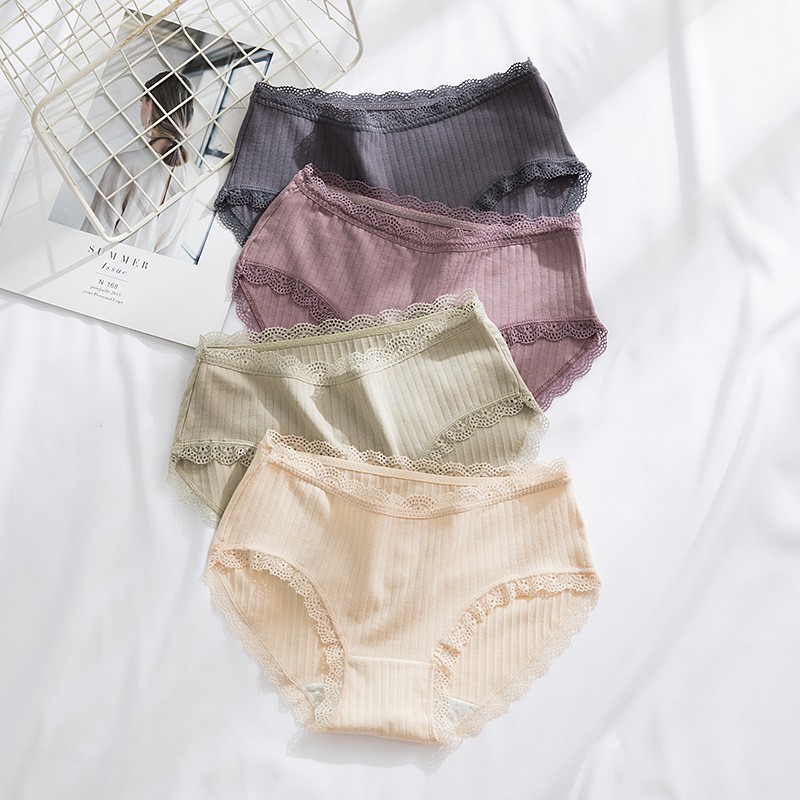 Quần lót cotton sợi tre viền ren cao cấp kháng khuẩn QL43 | BigBuy360 - bigbuy360.vn