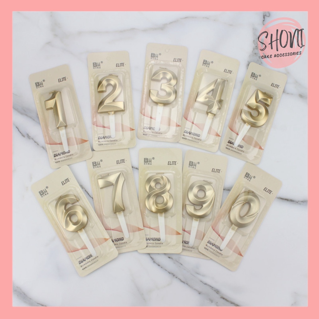 Nến Số Vàng Trang Trí Bánh Kem Sinh Nhật