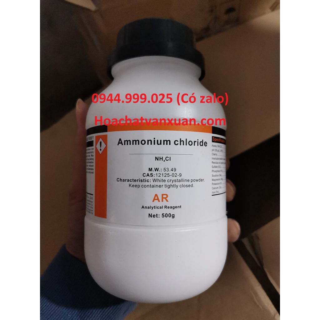 Hoá chất Ammonium chloride 99.5% Xilong amoni clorua CAS 12125-02-9 NH4Cl lọ 500g