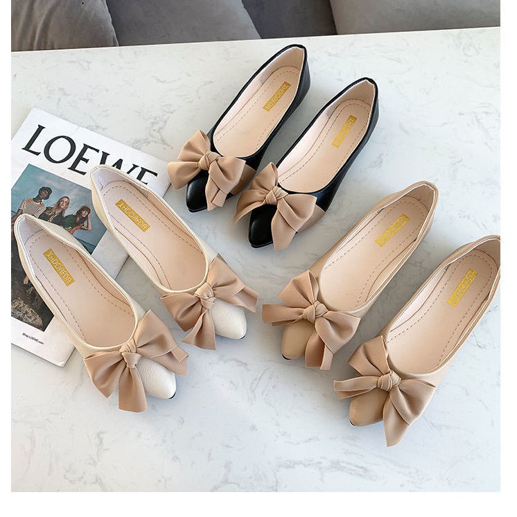 Women's shoes versatile shallow bow gentle trend Korean casual women's shoes shoes single shoes | BigBuy360 - bigbuy360.vn