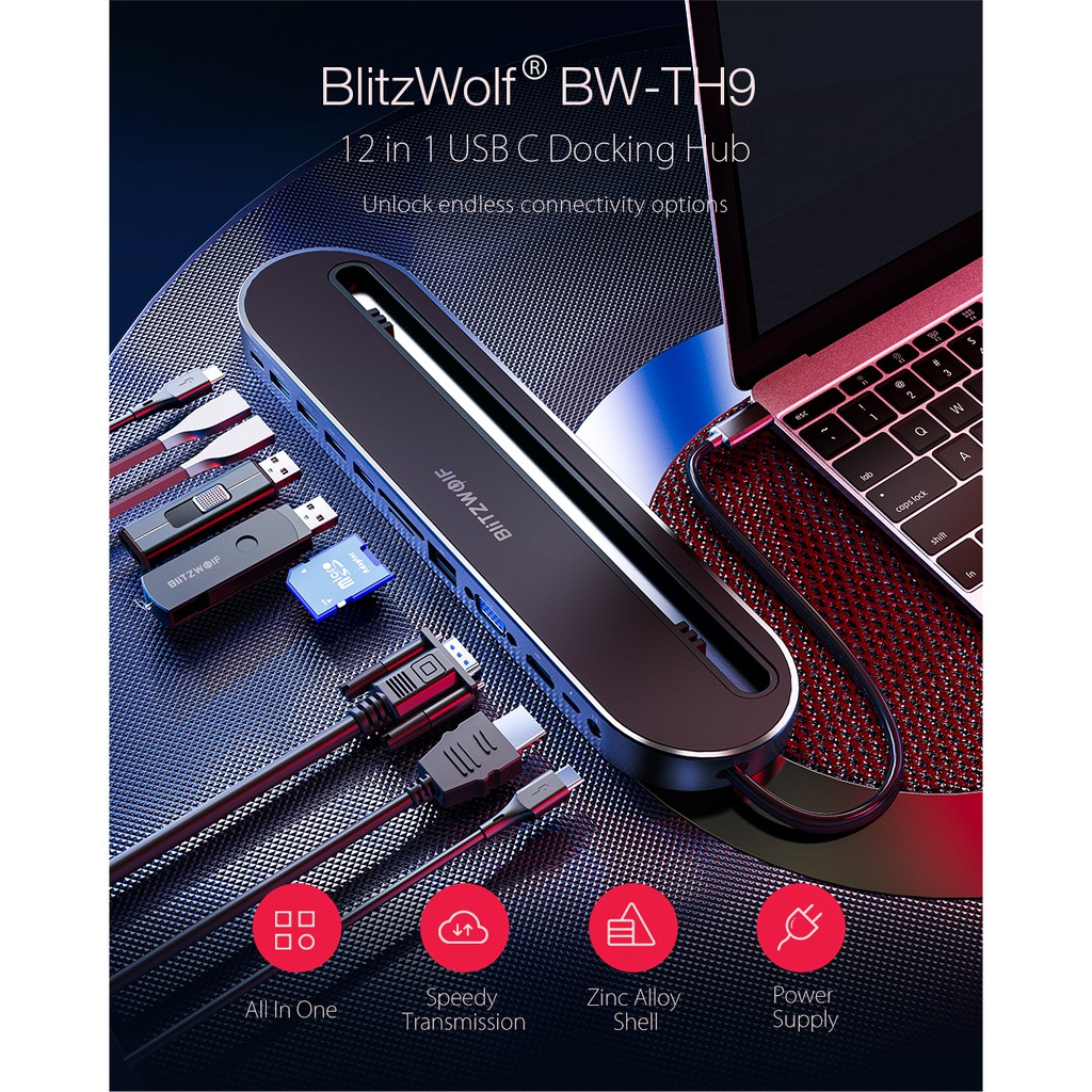 Shop Bándock Usb-C Mở Rộng Blitzwolf Bw-Th9 Kết Chỉ 949.000₫ | Máy Tính Giá  Rẻ