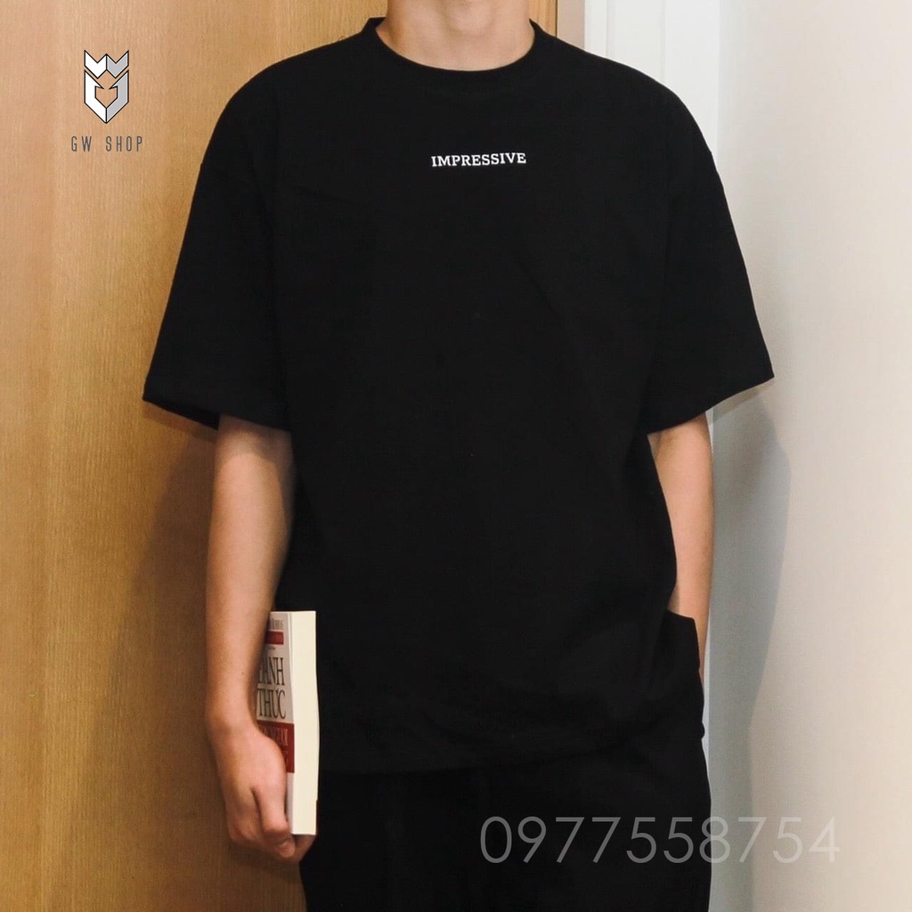 Áo thun Unisex Cotton hàn quốc Impressive , áo phông nam nữ tay lỡ form rộng - GW Shop