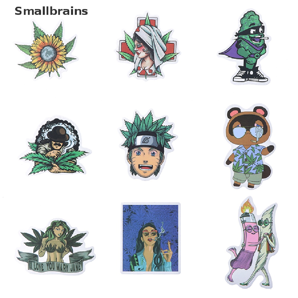 Set 100 Miếng Dán Graffiti Hình Lá Đa Sắc Dùng Trang Trí Mũ Bảo Hiểm Laptop Ván Trượt