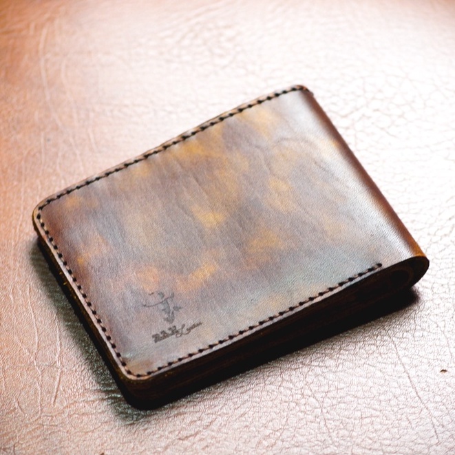 Ví nam da bò RAM Leather Italia Vegtan Khắc Trống Đồng Việt Nam Màu Chocolate