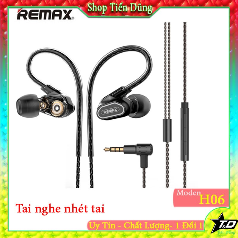 Tai nghe nhét tai Remax RM 580 hàng cao cấp dòng tai nghe dây có hỗ trợ mic tặng kèm hộp đựng bằng da