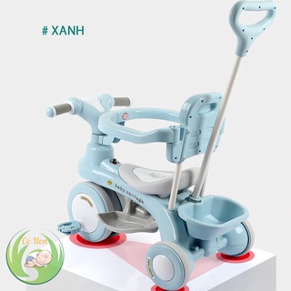Xe đạp 3 bánh có cần đẩy có thể phát nhạc 688 cho bé