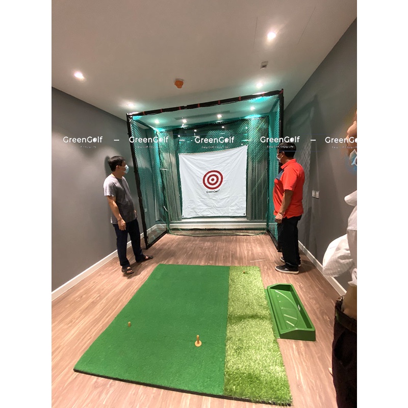Bộ Tập Swing Golf Đầy Đủ Cao 2.5m Phù Hợp Văn Phòng, Căn Hộ Chung Cư: Khung Lưới + Thảm Swing Golf