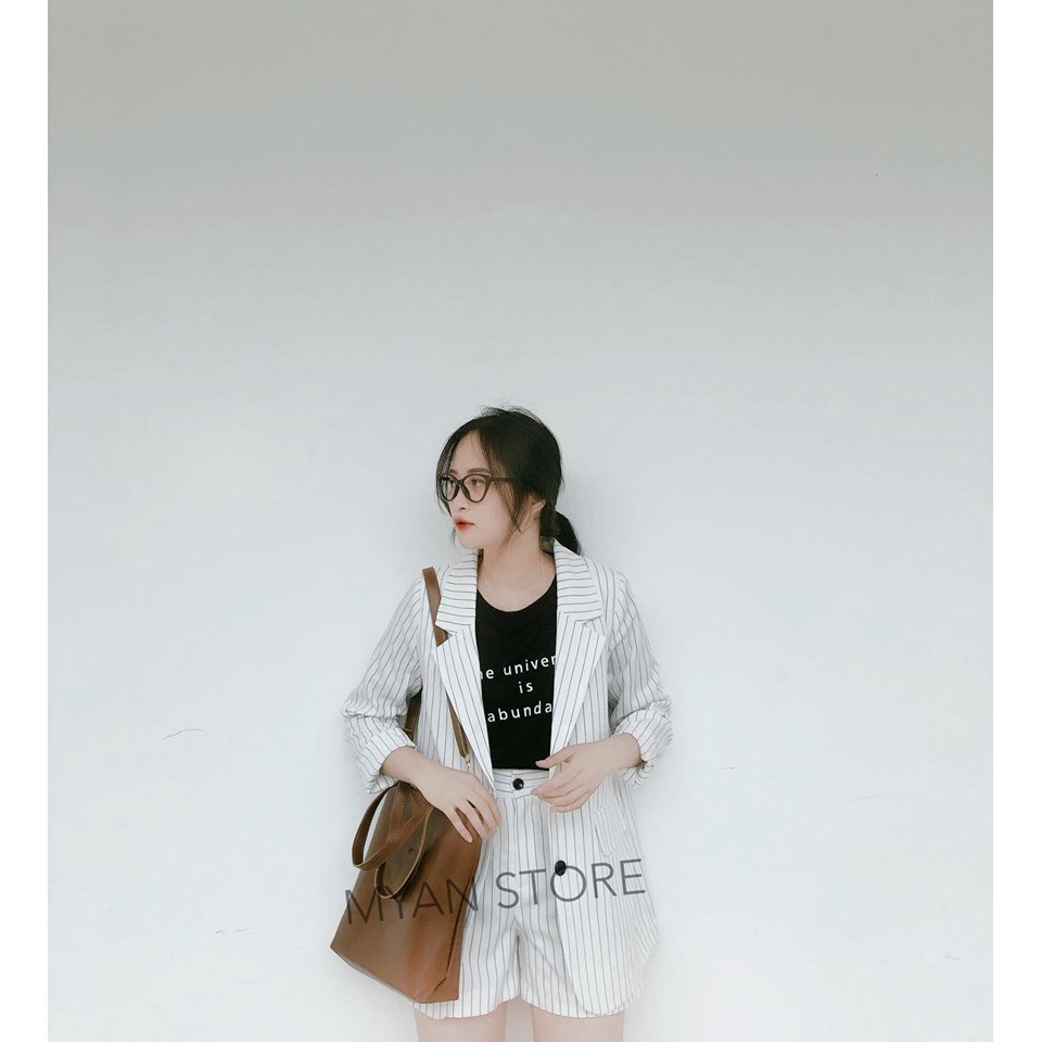 Set áo blazer + quần sooc | BigBuy360 - bigbuy360.vn