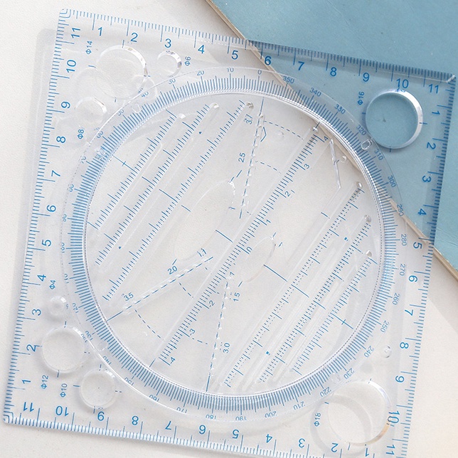 Thước Hình Học Bằng Acrylic Trong Suốt Đa Năng Cho Học Sinh
