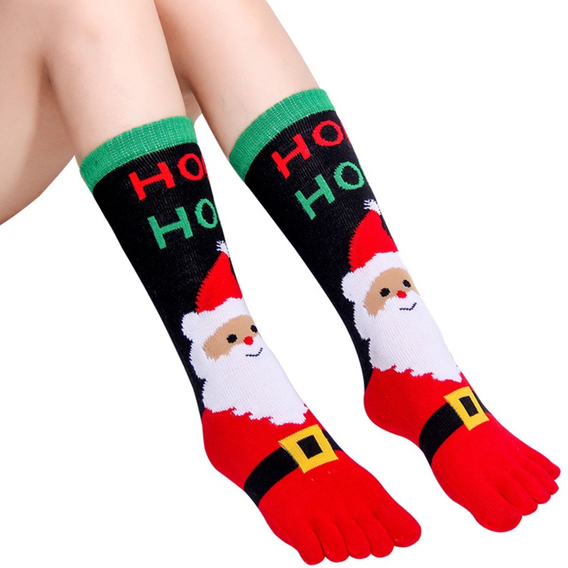 Tất xiangbao Năm Ngón In Họa Tiết Giáng Sinh Hoạt Hình