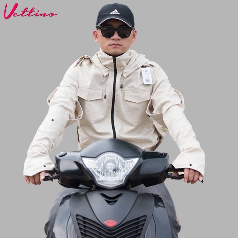 (Siêu Rẻ) Áo khoác chống nắng nam Vettino vải kaki cao cấp trùm kín thiết kế lỗ thoát khí hiện đại (ảnh thật)