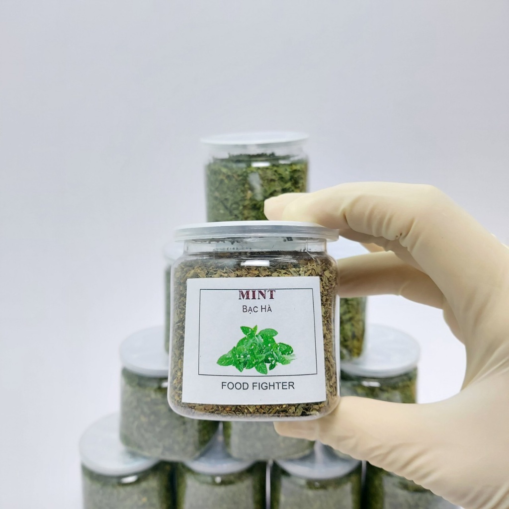 Bạc hà sấy nhập khẩu làm làm trà bánh peppermint pha chế đồ uống- Dry Mint - Hũ 120ml