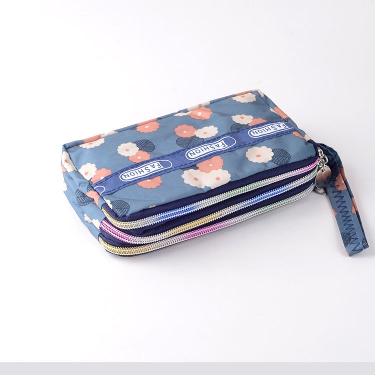Túi vải cầm tay có khóa kéo in họa tiết dễ thương tiện lợi